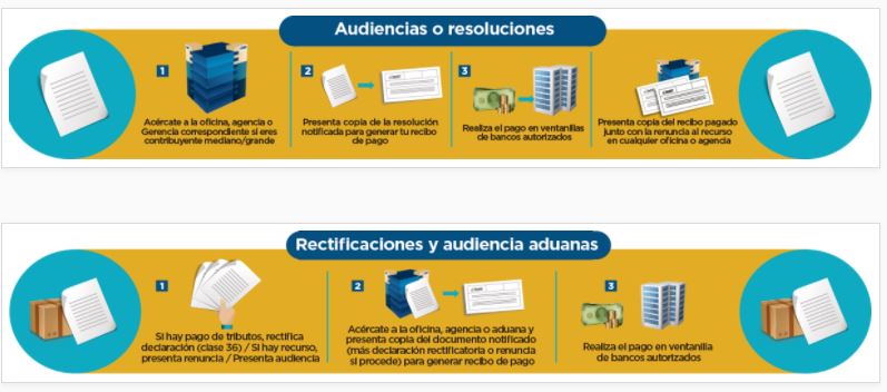 También el ente tributario detalla los pasos para consultar temas de rectificaciones, audiencias (incluyendo en aduanas) o resoluciones. (Foto, Prensa Libre: SAT)