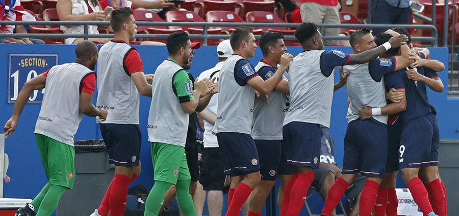 Los jugadores costarricenses han disfrutado de la Copa Oro. (Foto Prensa Libre: EFE)