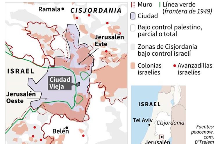 Protestas masivas en Gaza antes de apertura de embajada EEUU