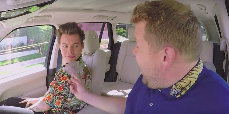 El exmiembro de One Direction Harry Styles es el invitado especial del programa del británico James Corden.