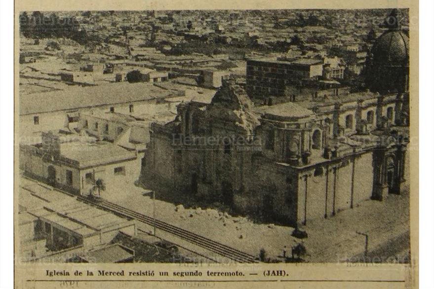 La Merced, un templo del Centro Histórico severamente dañado por el terremoto del 4 de febrero de 1976. (Foto: Hemeroteca PL)
